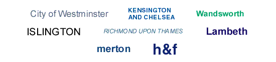 City of Westminster, Kensington and Chelsea, Wandsworth, Islington, Richmond Upon Thames, Lambeth, Merton, Hammersmith and Fulham